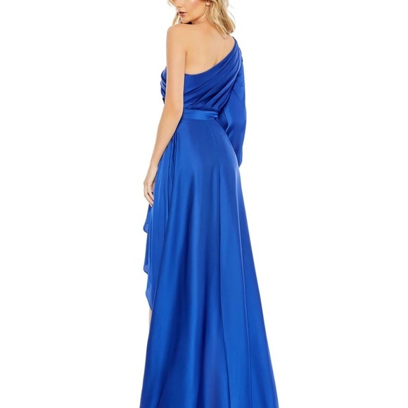 Mac Duggal 49141 NWT HIGH LOW ONE SHOULDER FLOWY GOWN - Picture 2 of 9